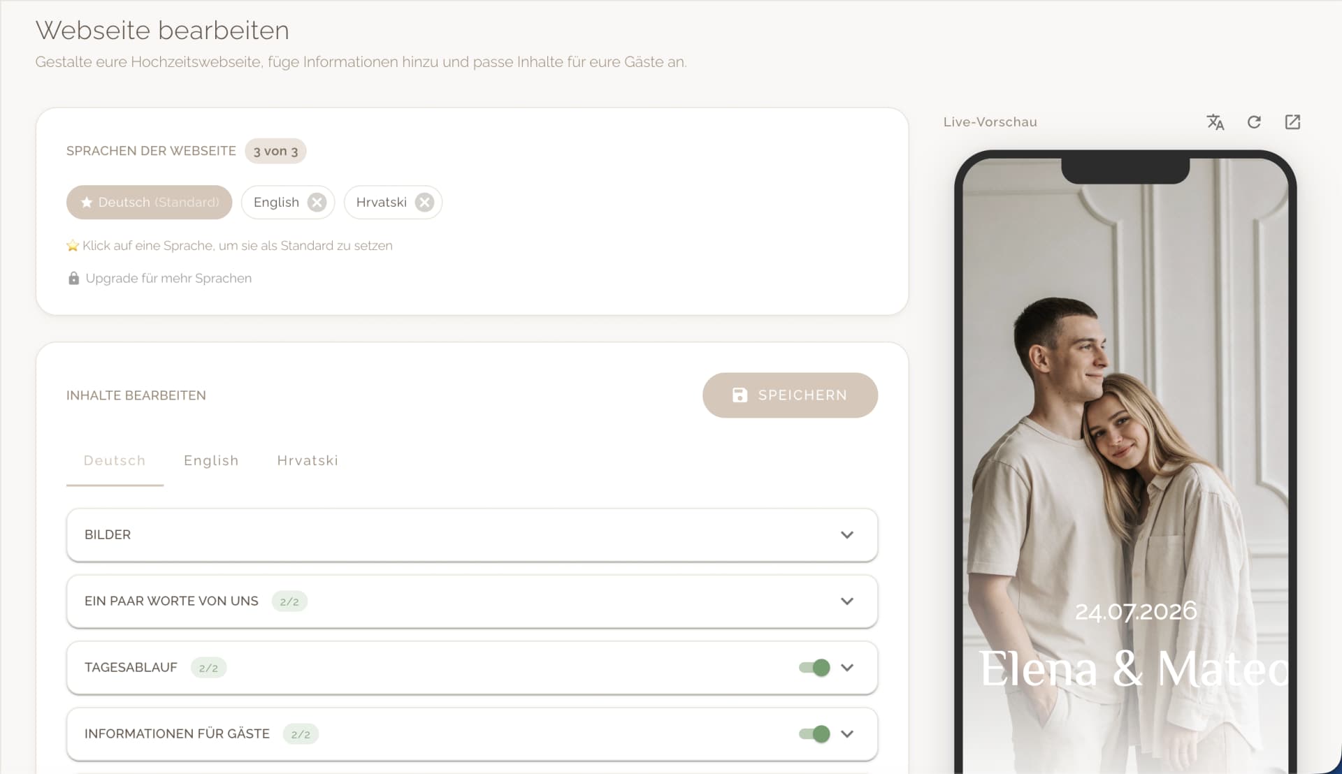 Eure eigene Hochzeitswebsite erstellen